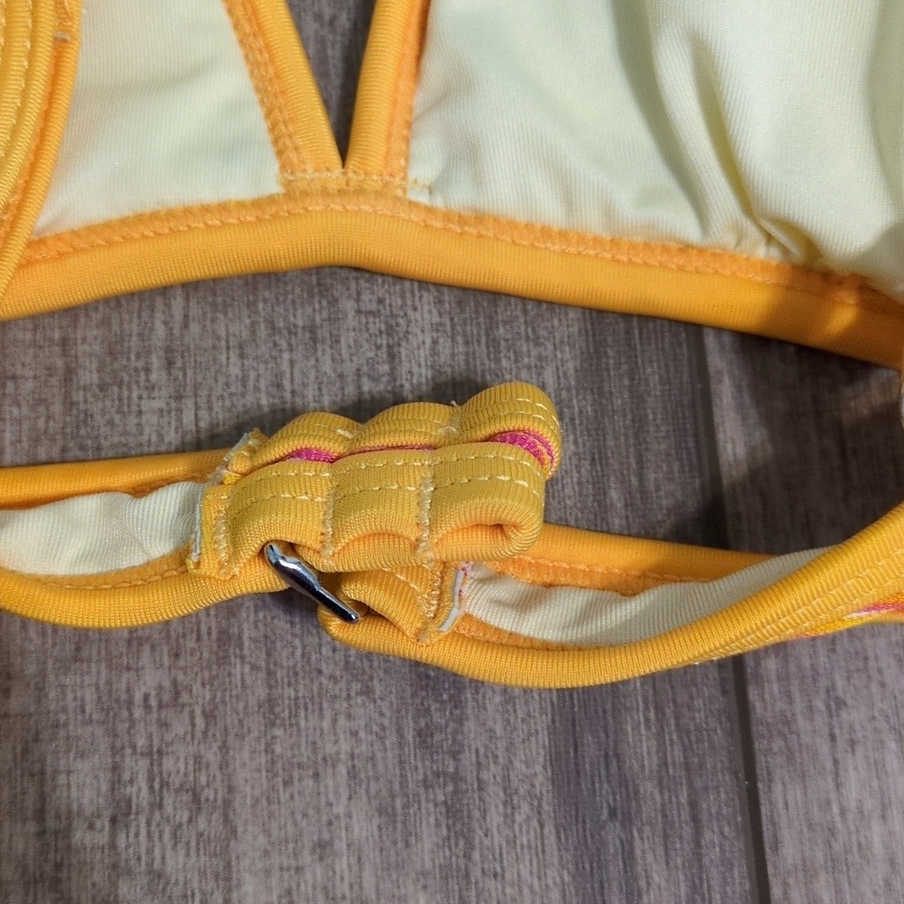 NWOT size medium Vibrant Yellow and Pink Bikini Set cupshe - Picture 7 of 8